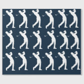 ネイビーゴルファーのシルエット ラッピングペーパー (フラット)