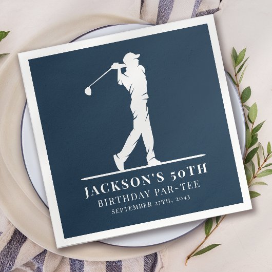 ネイビーゴルフテーマ誕生日パルティー スタンダードカクテルナプキン
