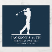 ネイビーゴルフテーマ誕生日パルティー ビールラベル (シングルラベル)