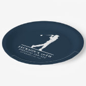 ネイビーゴルフテーマ誕生日パルティー ペーパープレート (アングル)