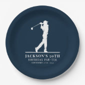 ネイビーゴルフテーマ誕生日パルティー ペーパープレート (正面)