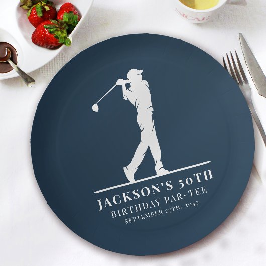 ネイビーゴルフテーマ誕生日パルティー ペーパープレート