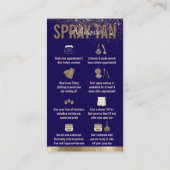 ネイビーゴールデンアフターケアの指示スプレーなめし 名刺 (裏面)