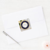 ✨ ネイビーゴールドハートダイヤモンド結婚式記念品 ✨ スクエアシール (封筒)