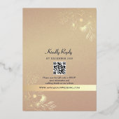 ネイビーゴールド箔QRコード結婚式招待状 箔招待状 (裏面)