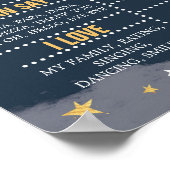 ネイビーゴールド 初めての太陽一周誕生日統計 ポスター (角)