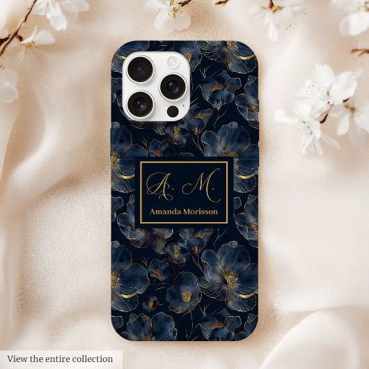 ネイビーゴールドiPhoneケース スウィートシックスティーン カスタムネーム Case-Mate iPhoneケース