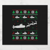 ネイビーサブマリーナー醜いクリスマスセーター スパークリングワインラベル (シングルラベル)