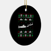 ネイビーサブマリーナー醜いクリスマスセーター セラミックオーナメント (右)