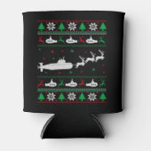 ネイビーサブマリーナー醜いクリスマスセーター 缶クーラー (正面)