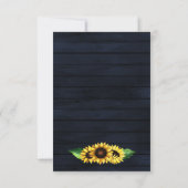 ネイビーサンフラワーズバーンウッドカントリー結婚シック 出欠カード (裏面)