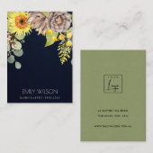 ネイビーサンフラワーパインフローラブレスレットディスプレイロゴ 名刺 (正面/裏面)