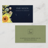 ネイビーサンフラワーフローラブレスレットディスプレイロゴ 名刺 (正面/裏面)