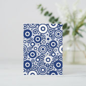 ネイビーサークルとドット ポストカード (スタンド正面)