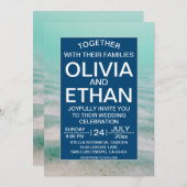 ネイビーザシーヒトデターコイズ結婚 招待状 (正面/裏面)