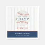 ネイビーザリトルチャンプ野球任意の年齢誕生日 スタンダードカクテルナプキン (正面)