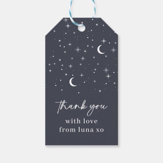 ネイビーシアルサンキューユユーラベル ギフトタグ (正面)