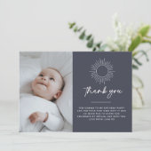 ネイビーシアルサンフォトサンキューカード 招待状 (スタンド正面)