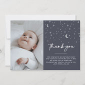 ネイビーシアルサンフォトサンキューカード 招待状 (正面)