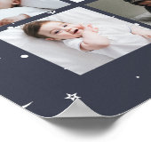 ネイビーシアルサン1stバースデーフォトコラージュ ポスター (角)