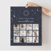 ネイビーシアルサン1stバースデーフォトコラージュ ポスター