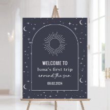 ネイビーシアルチュアル太陽1stバースデーウェルカムサイン