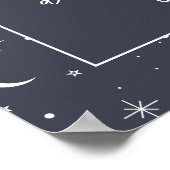 ネイビーシアルチュアル太陽1stバースデーウェルカムサイン ポスター (角)