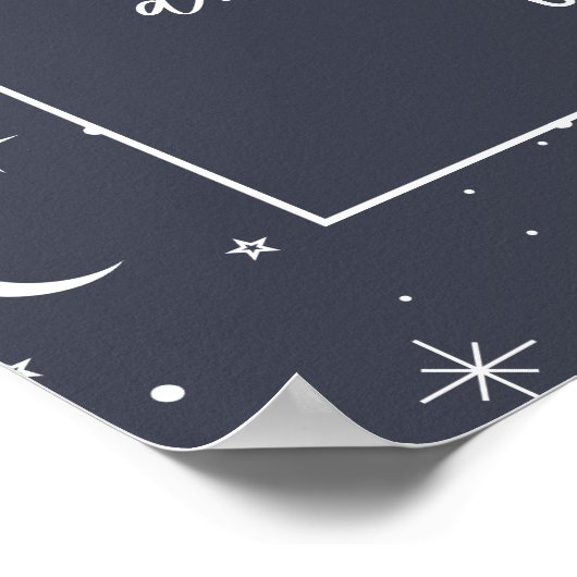 ネイビーシアルチュアル太陽1stバースデーウェルカムサイン ポスター (角)