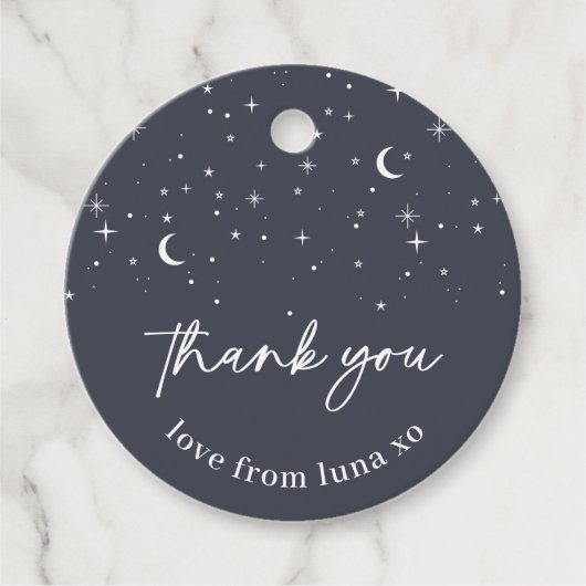 ネイビーシアルラウンドサンキューラベル フェイバータグ (正面)