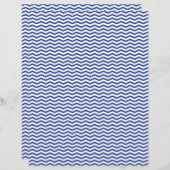 ネイビーシェブロン/ジグザグスクラップブック紙 (正面/裏面)