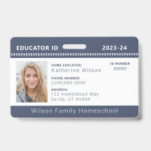 ネイビーシェブロンHomeschool教育者IDバッジ