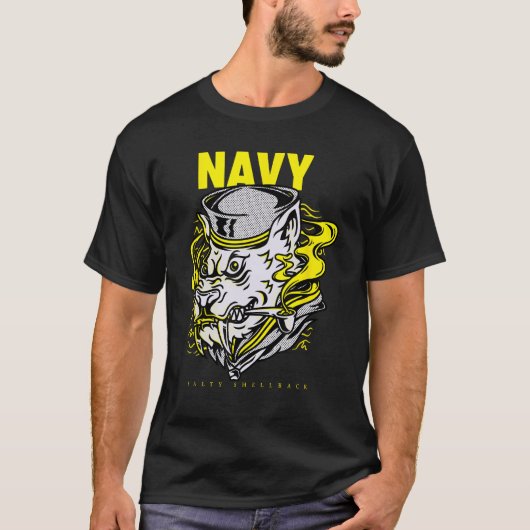 ネイビーシェルバック塩辛シェルバックセーラー Tシャツ (正面)