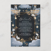 ネイビーシックゴールデンシャンデリア結婚ズ エンクロージャーカード (正面)