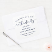 ネイビーシックスクリプト真正性証明書 スクエアシール (封筒)