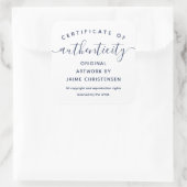 ネイビーシックスクリプト真正性証明書 スクエアシール (バッグ)