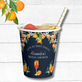 ネイビーシトラスラブアットファーストスピリッツブライダルシャワー 紙コップ