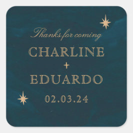 ネイビーシナファンタジー金ゴールド結婚アイビー スクエアシール