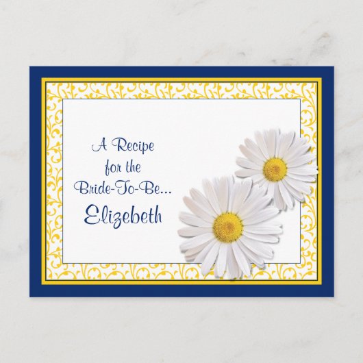 ネイビーシャスタデイジーレシピカードが花嫁になる ポストカード (正面)