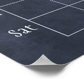 ネイビーシャルボードウィークリーファミリーモノグラムカレンダー ポスター (角)