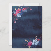 ネイビーシャルボードフローラブライダルシャワー招待 招待状 (裏面)