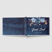 ネイビーシャルボード結婚フローラのゲストブック ゲストブック (全面)