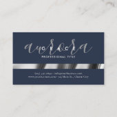 ネイビーシルバーエレガンス 名刺 (裏面)