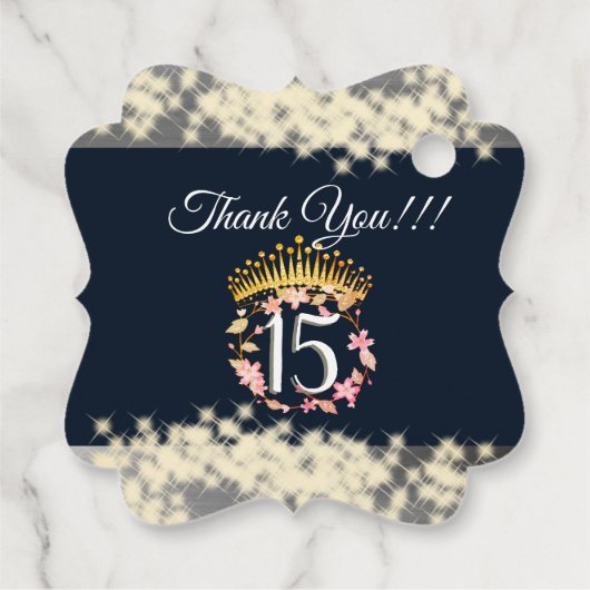 ネイビーシルバーエレガントキンセアニェラお祝い フェイバータグ (裏面)