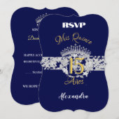 ネイビーシルバーキンセアニェラヴィンテージボースペインのホRSVP (正面/裏面)