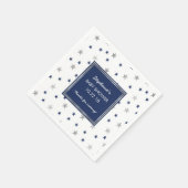 ネイビーシルバースターズきらめく赤ちゃんシャワーの装飾 スタンダードカクテルナプキン (角)