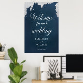 ネイビーシルバースター天冬の結婚式へようこそ ポスター (ホームオフィス)