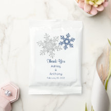 ネイビーシルバースノーフレーク冬ありがとう