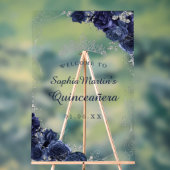 ネイビーシルバースワールフローラキンセアニェラアクリルサイン アクリルサイン (ニュートラル)