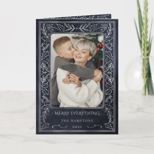 ネイビーシルバーパインホリーベリー写真 シーズンカード (正面)