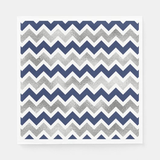 ネイビーシルバーベビーシャワーデコール スタンダードランチョンナプキン (正面)